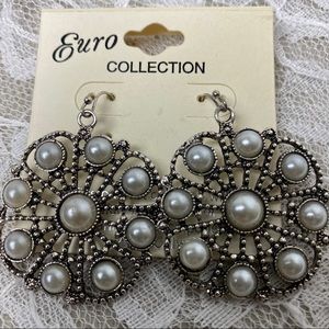 New Silver and White Earrings